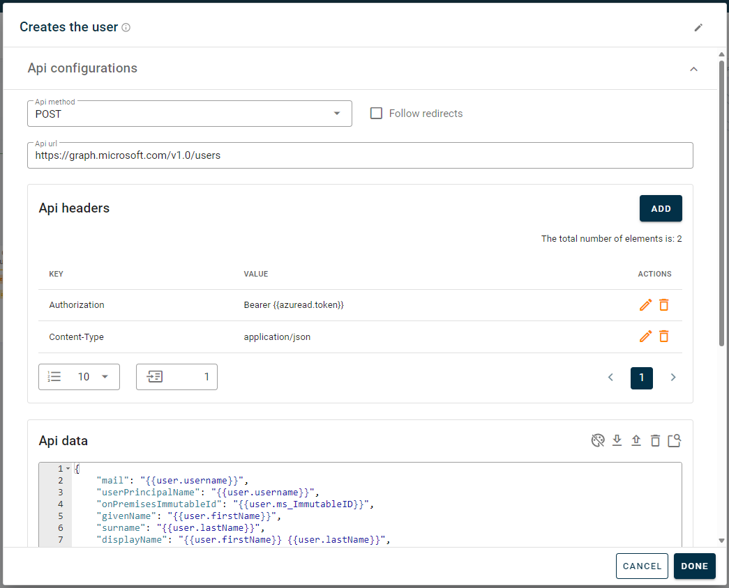 Monokee and Entra integration - User creation node configuration