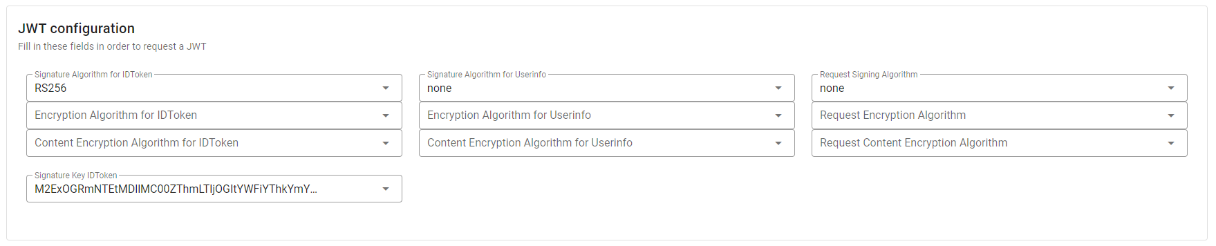 Monokee JWT Configurations